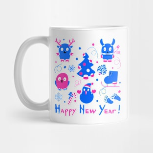 Winter symbols. Happy New Year! Mug